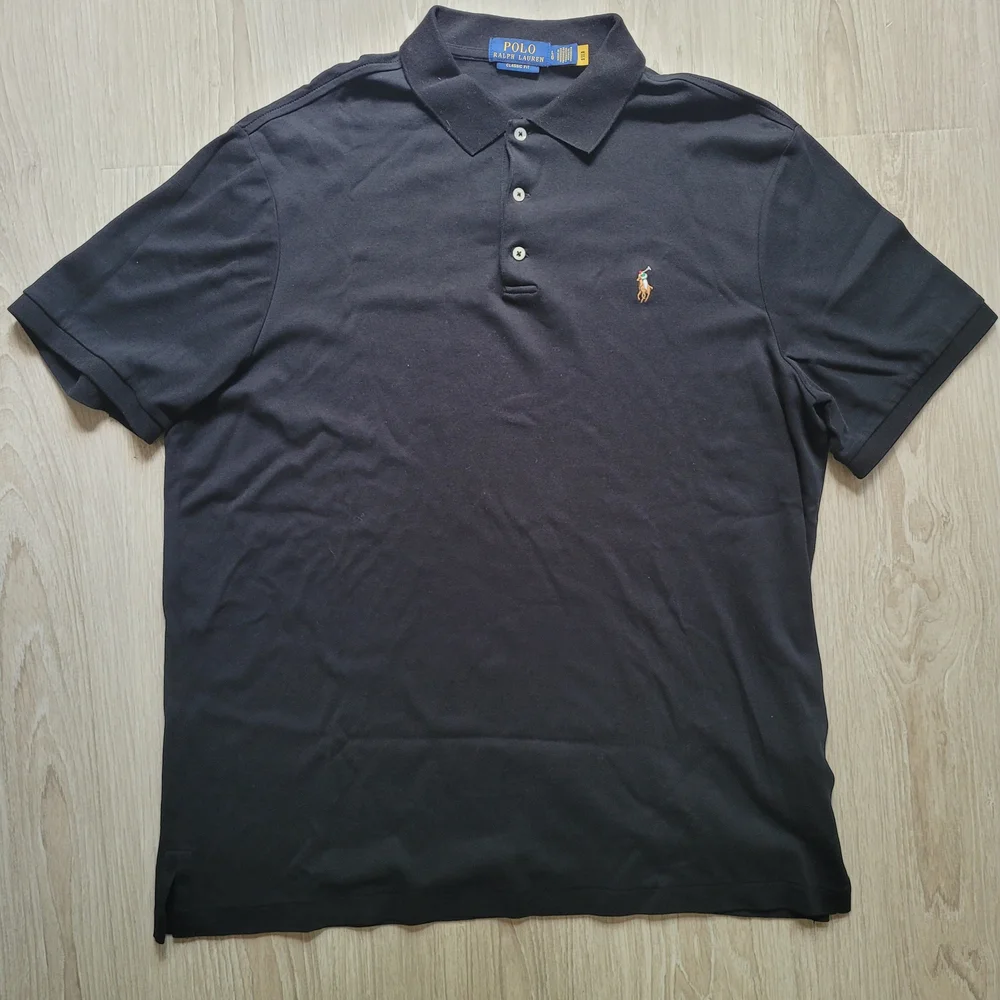 Ralph Lauren Men's Black Polo Shirt Size L Classic Fit NEW